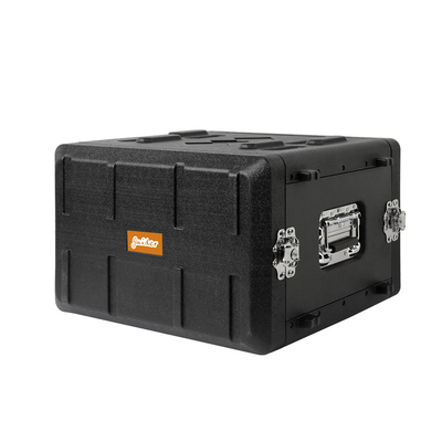 Black 6U Flight ติดตั้งแร็ค Road Case PE 15 &quot;ความลึกสำหรับเครื่องขยายเสียง
