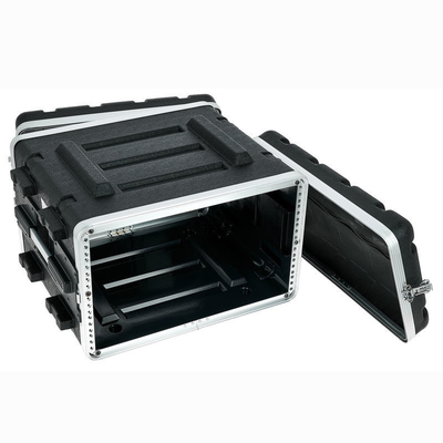 PA/DJ geers 17 &quot;ความลึก 6u Rolling Rack Case Twist Latches Lightweight