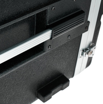 4 Twist Locks Black ติดตั้งแร็ค Case 17&quot; ความลึก ABS 10u Rolling Rack Case