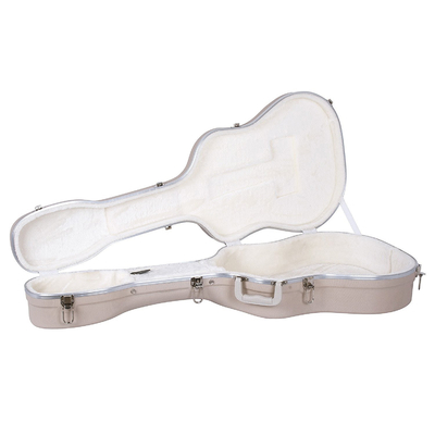 กันน้ำ ABS Classical Guitar Flight Case Ivory EPS Foam และ Plush Linning