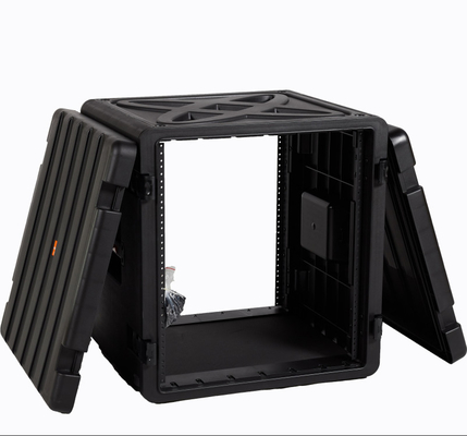 Watertight 12u 19 Inch Flight Case PP ผงเคลือบสีดำ Twist Latches