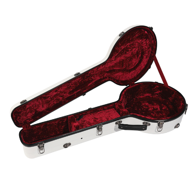 Anti-Pressure ไฟเบอร์กลาส เปลือกแข็ง Banjo Case สีขาว แข็งแรงมาก