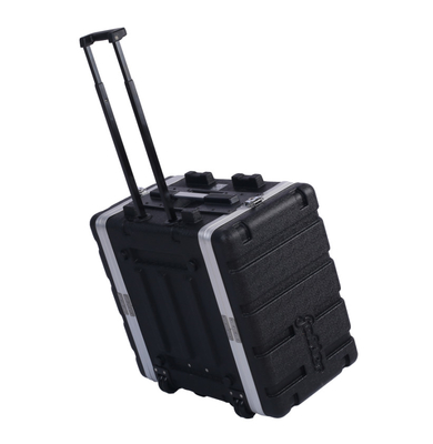 เครื่องขยายเสียง 19 &quot;6u เคสแร็คเคส พร้อมรถเข็นและล้อ