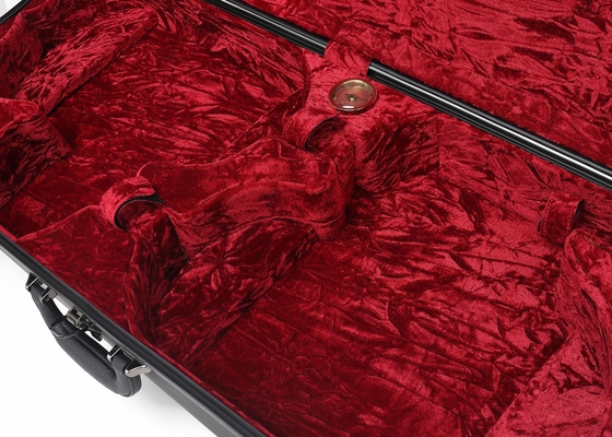 เคสแข็งไวโอลินคู่สุดหรูไฟเบอร์กลาสพร้อมซับในไหมล็อคกุญแจ